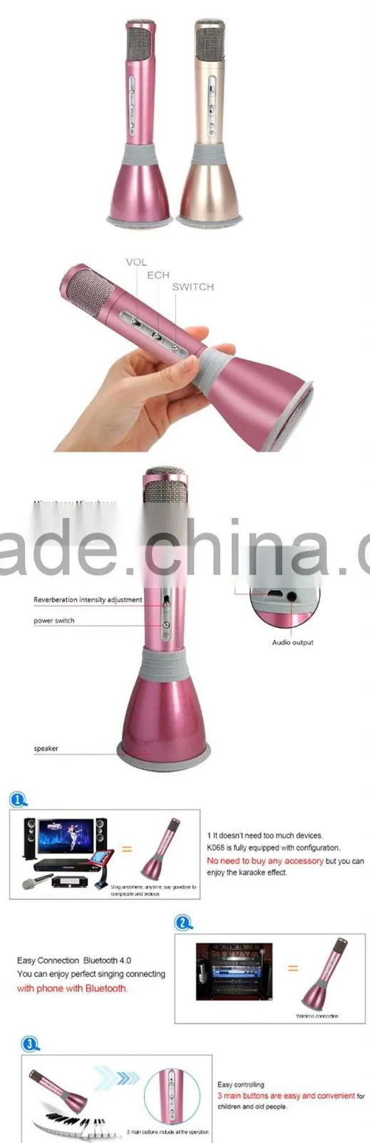 Wireless Microphone microfone K068 with Speaker Mini Karaoke Player KTV