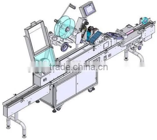 hot , double side adhesive sticker printer horizontal labelling machine