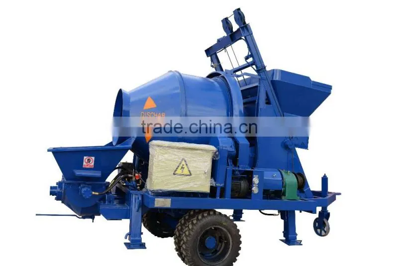 China max.aggregate 20mm small electric motor concrete mixer with pump