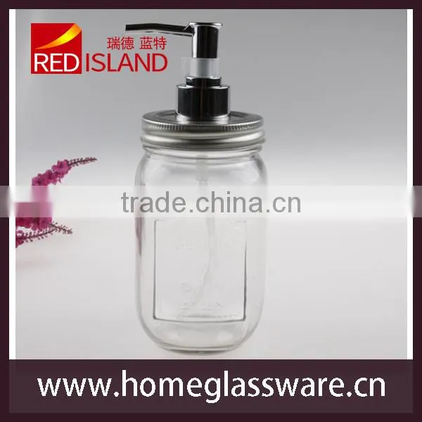 Clear Mason Jar Soap Dispenser with Pump