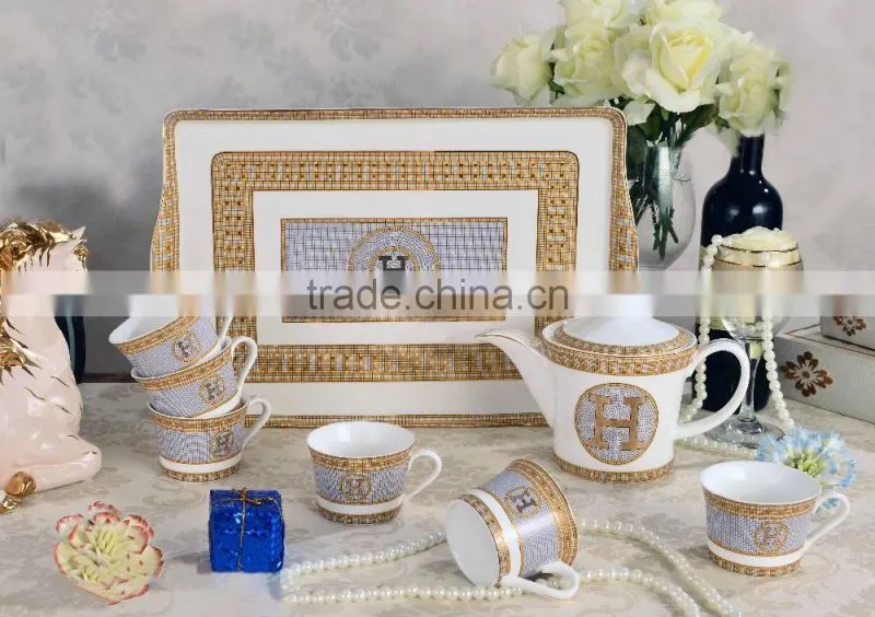 New design bone china tea set bone porcelain dinnerware