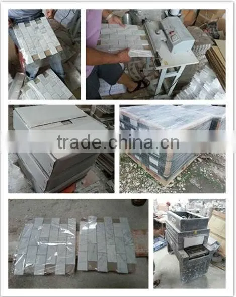 Light Emperador marble mosaic tiles on mesh