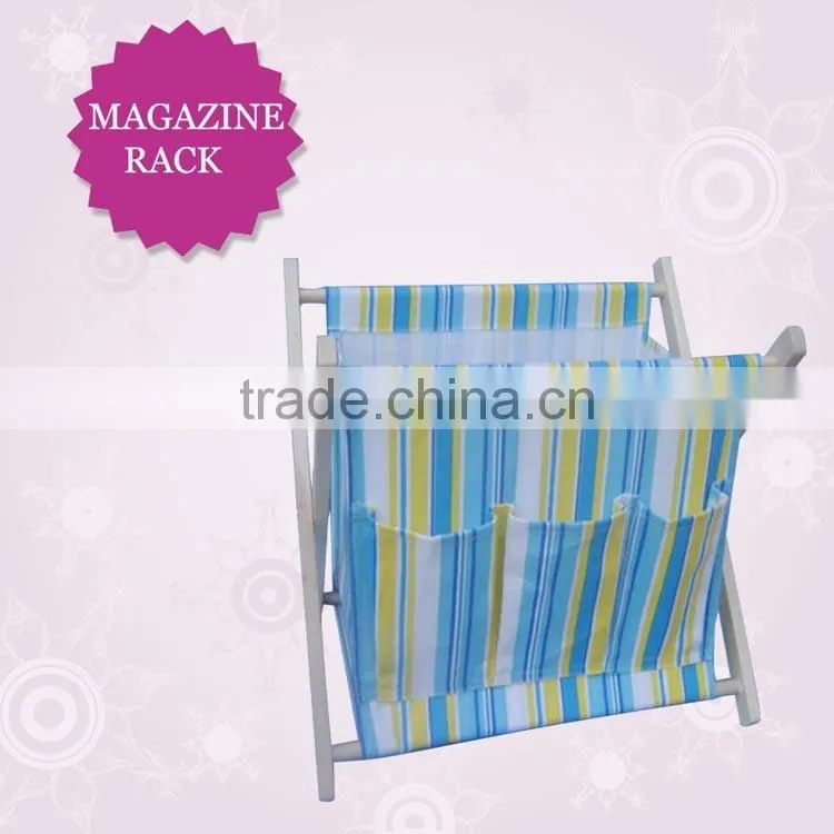 Hot selling wooden magazine race display basket timber, beech wood magazine rack
