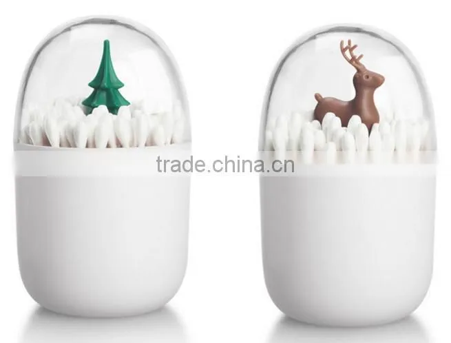 Creative modeling plastic cotton swabs holder toothpick organizer box