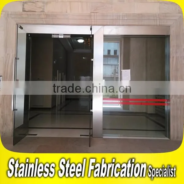 Golden Color Commercial Glass Door Stainless Steel Types Interior Door Frames