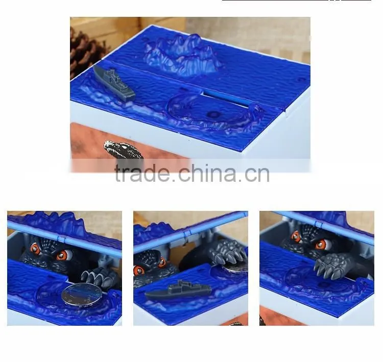 Latest Arrival Music Fancy Godzilla Stealing Money Piggy Bank, Electric Decorative Novelty Monster Coin Bank For Kids