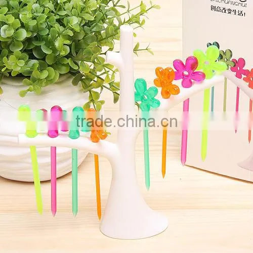 Supply creative trees flower plastic fruit fork
