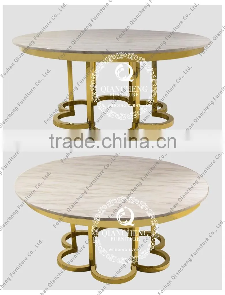 Popular flower design gold color coffee table