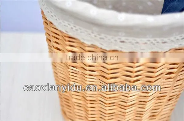 Household Furniture Zakka Storge Basket Wicker Waste Bin Country Style