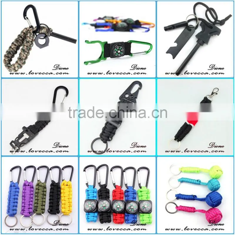 Outdoor hiking American Flag Metal Tag Shackle Buckle Survival Paracord Bracelet