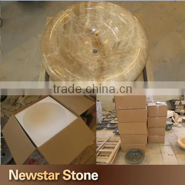 Chinese polished black carved marble sink