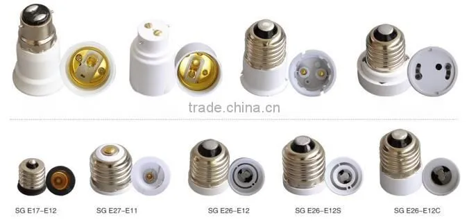 GU24 to E17 plastic screw shell Lampholder light bulb socket adapter