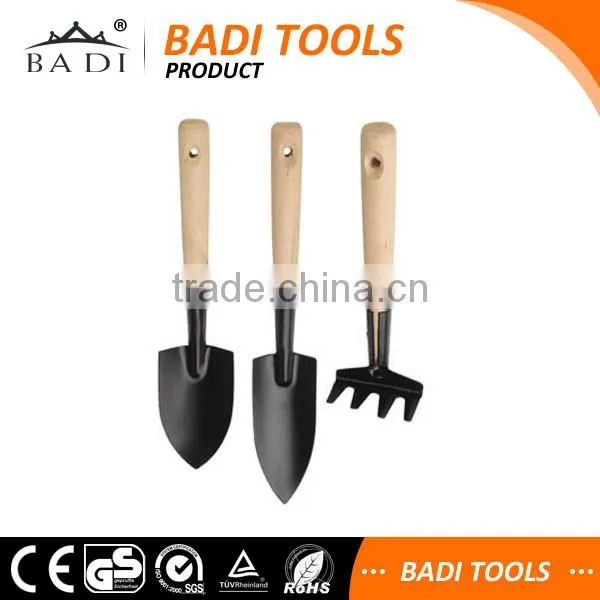 mini metal head wood handle kids garden tools mini set