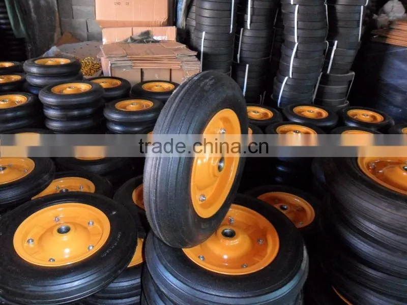 wheel barrow wheel 14x4 rubber wheel 4.00-8 with steel rim