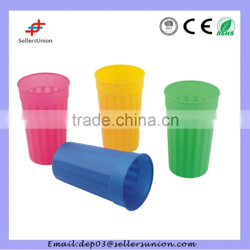 Plastic cup with straw