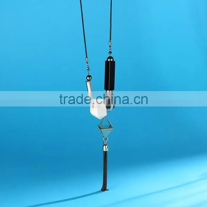 geometric necklace assorted irregular pattern beads chain necklace chain tassel long sweater necklace