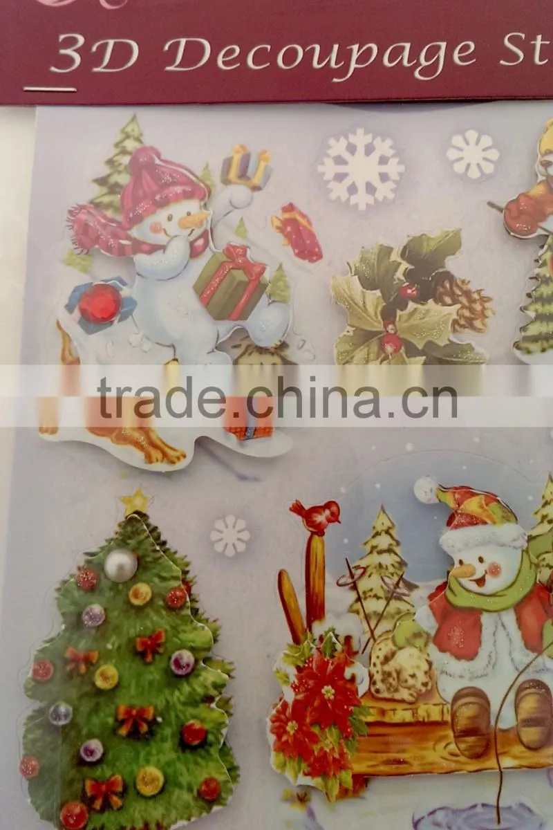 Antique Clock Style Sticker, Hot Sale 3D Decoupage Stickers, Craft Gift Sticker for Decoration