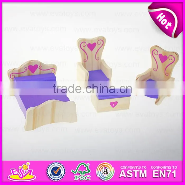 2016 New fashion baby toy wooden high chair for dolls W06B020