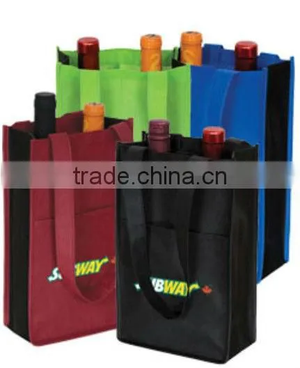 Two Bottle Non-woven Polypropylene Reusable Wine Carrying Totes