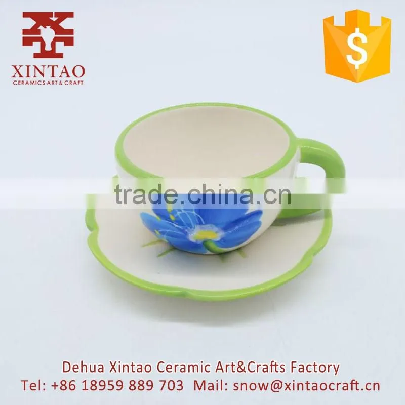 Wholesale Lovely Promotional Gift Ceramic Coffee Cups And Ceramics Saucers