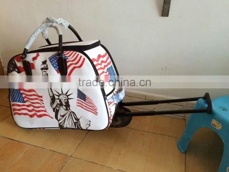 printing Trolley travel bag with durable wheels
