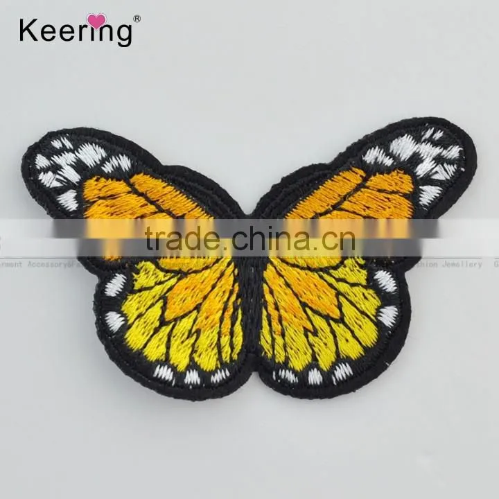 Hot sale lifelike butterfly embroidery textile patch for garment accessory