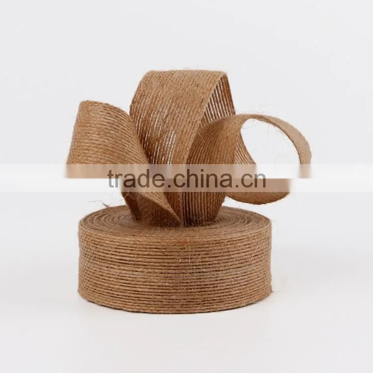 Cheap 25mm wired burlap ribbon