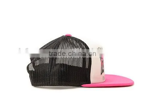 Hip Hop Cheap Snapback Trucker Hat Wholesale Custom Mesh Trucker Hat Flat Brim 5 Panel Foam Custom Printed Trucker Hat