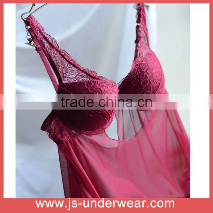 JS-500 Summer new arrival woman sexy pajamas and panty,ladies stylish ladies Transparent Sexy Lingerie and panty