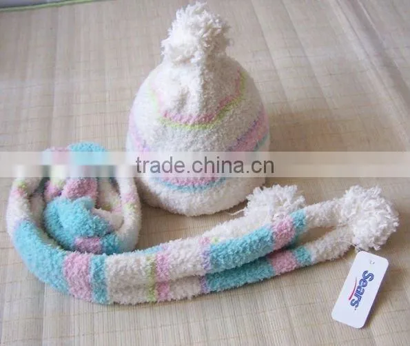 kids 3pcs scarf hat glove knitted sets