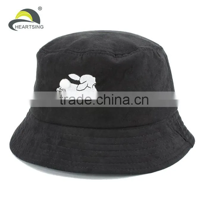 100 cotton cheap black men wholesale custom embroidered bucket hats
