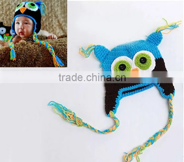 New Design Monster Animal Wool Handmade Photo Props Winter Crochet Baby Hat