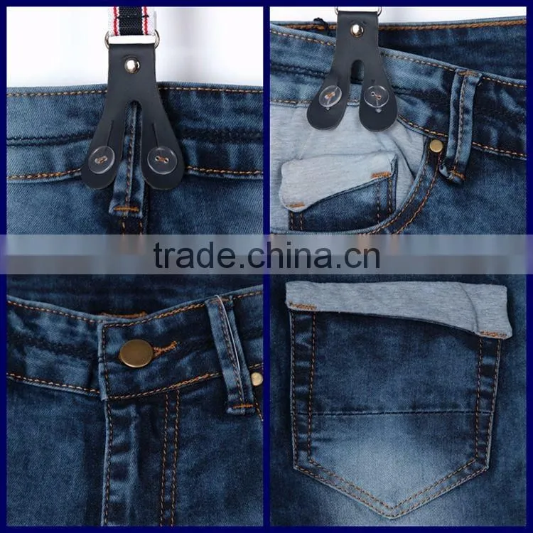 OEM Service suspender trousers fashion kids denim jeans plus size rompers