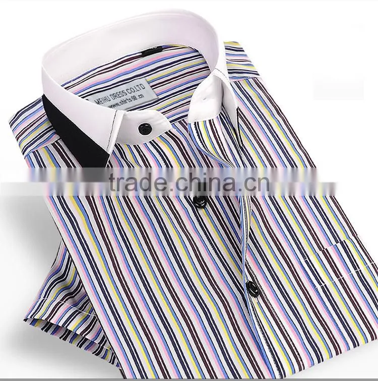 custom men clothes 2017 new fashion men's short sleeve summer dress shirts