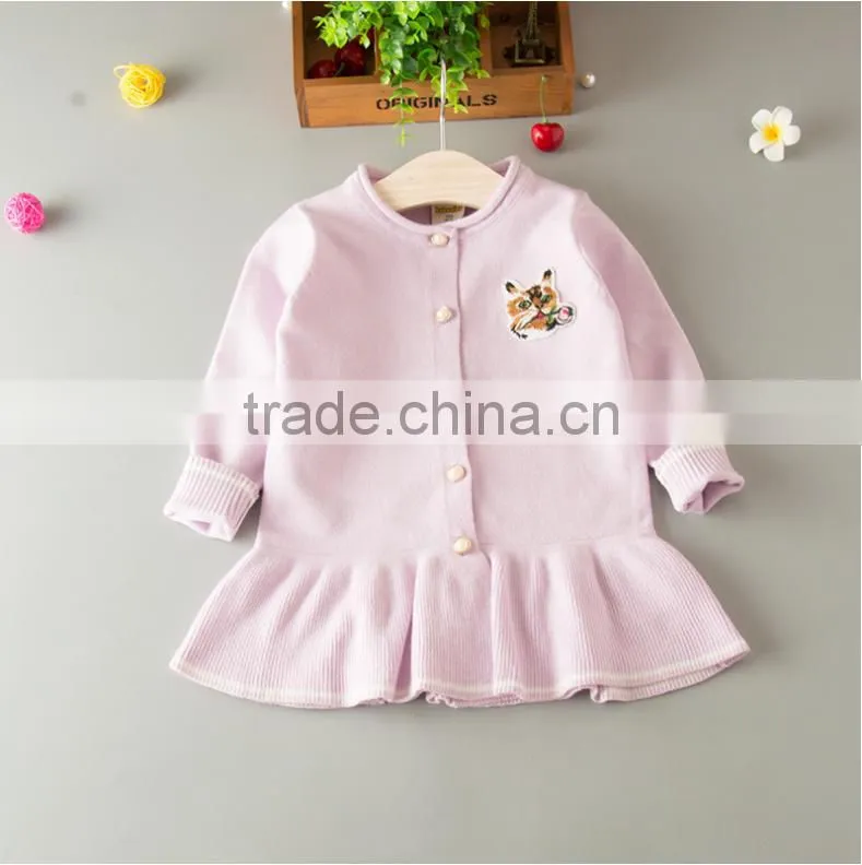 New Fashion Children Round Collar Long Sleeve Knitting Sweater Girl Pullover