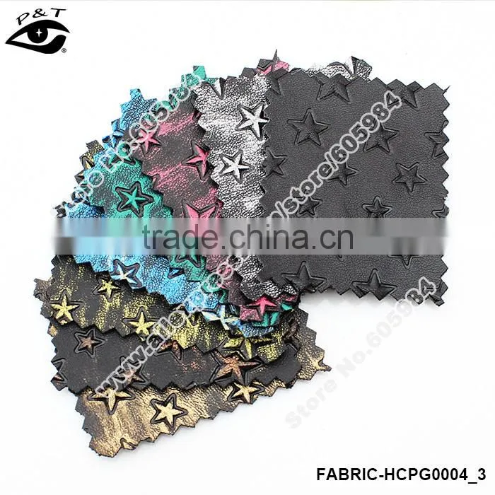 Synthetic Leather PU leather Colorful Star Printed Patterns For Shoes Bags Furnitures