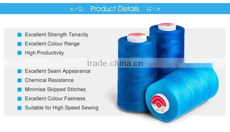 28s/2 40tex 80ticket Spun polyester stock lot high strength sewing thread for jeans