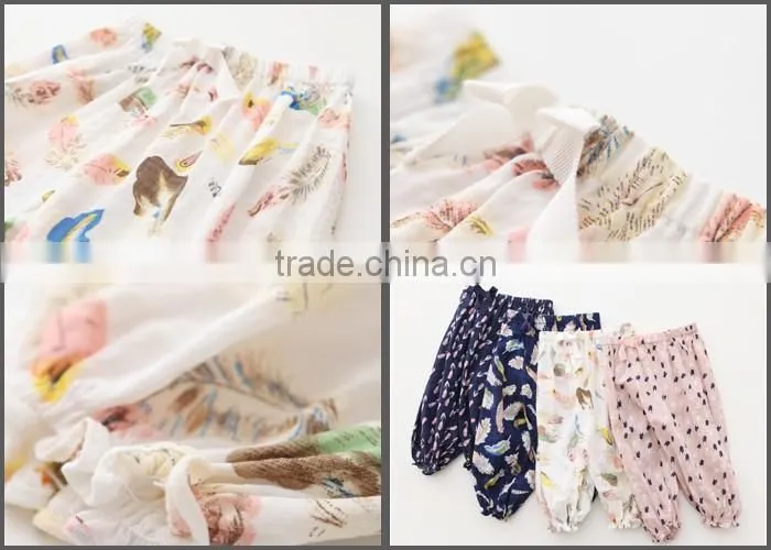 Summer Girl Children Anti-Mosquito Pants Cotton Linen Baby Bloomers