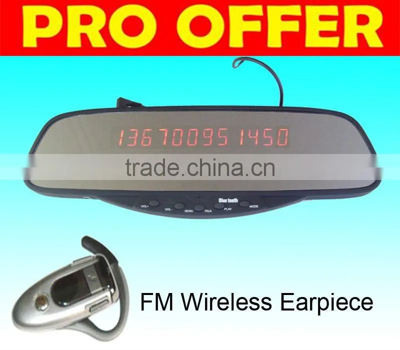 Rearview Mirror FM Wireless Earpiece Mirror Car Handsfree Bluetooth