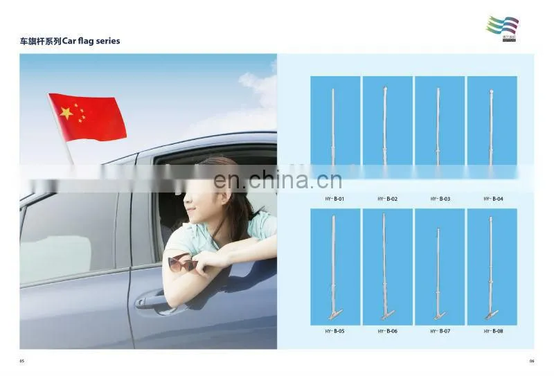 Polyester Material 30 x 45 cm with 45 cm Plastic Pole Car Window Flag