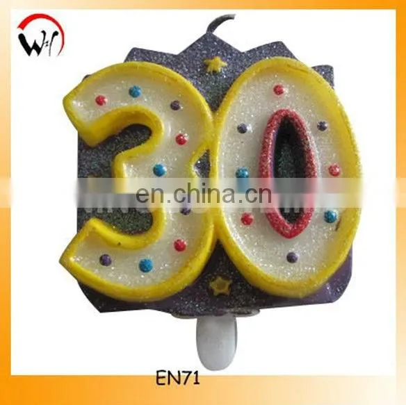 digit figure glitter birthday gold number candle