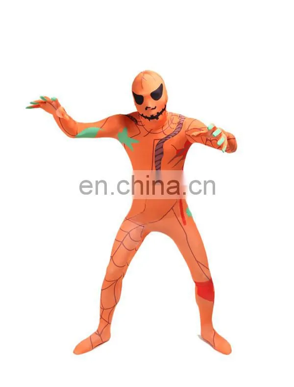 Full Body Adult Pumpkin Spandex Lycra Zentai Suit Halloween Party Costume