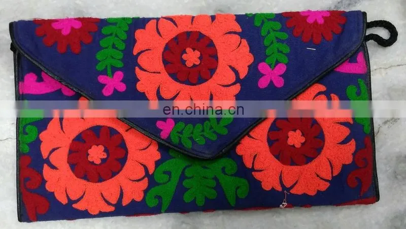 Online Shopping New Fashion Woman Tribal Ethnic Vintage Sujani Embroidery Multicolor Bright Banjara Tote Boho Purse
