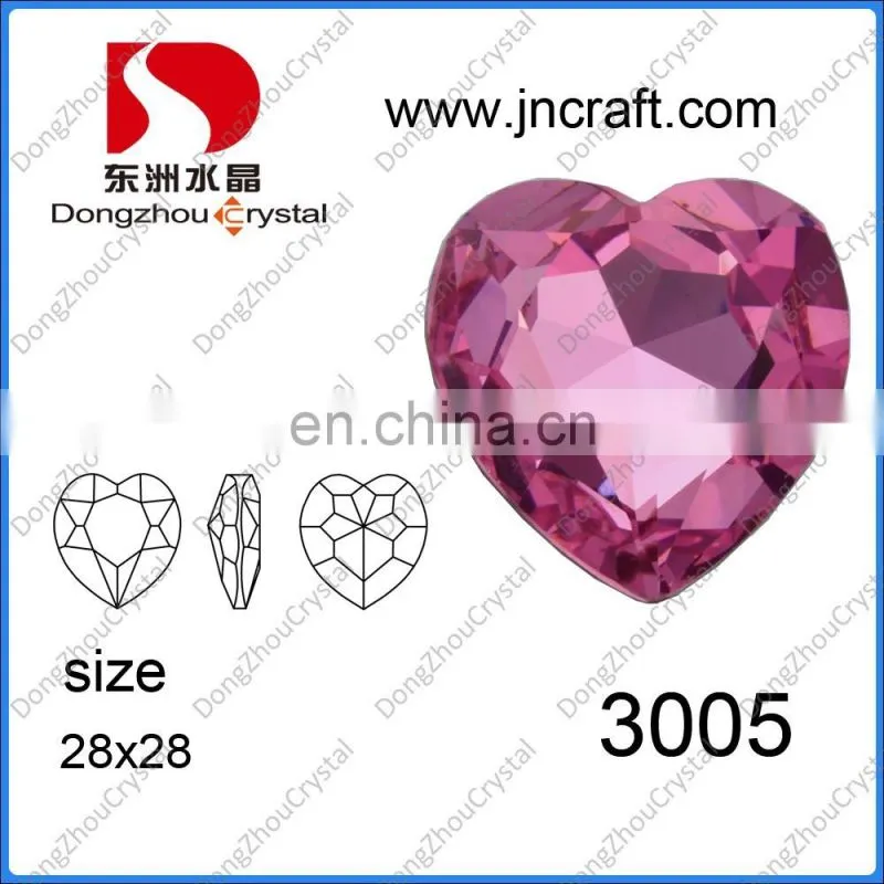 Crystal Vitrail Medium Jewelry Elements, Peach Heart Crystal Stones With Back Foiled
