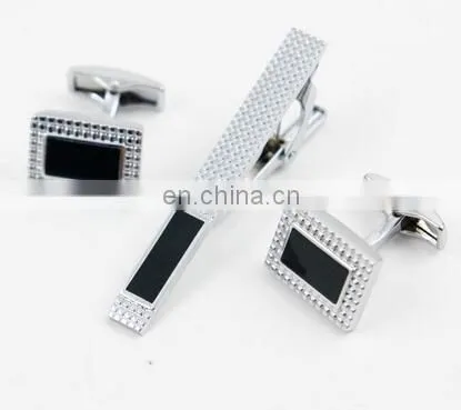 Best Man Gifts French Square Rhinestone Suit silver tie clips