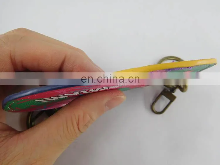 Eco Friendly Manufacturers Colorful Leather Keychain With Logo