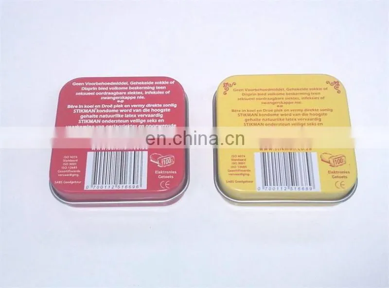 Hot sale small condom tins with hinge