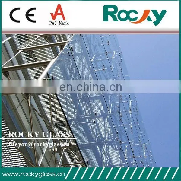 10mm 12mm thick tempered glass with holes for spider curtain wall
