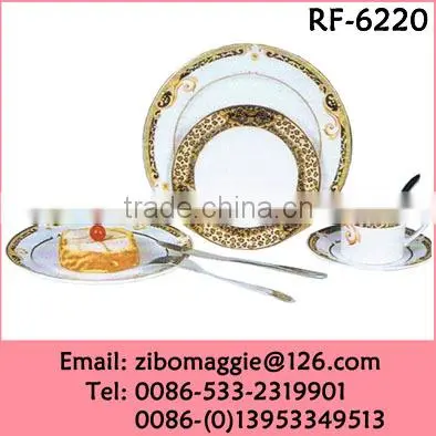 Hot Sale Round Shape Daily Used White Porcelain Custom Printed Dinnerware for Holiday Gift