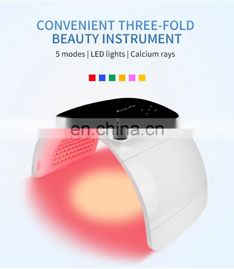 Factory PDT Therapy Facial Care Beauty Instrument 6 Colors Light Whitening And Rejuvenating Acne Foldable LED Light Skin Care